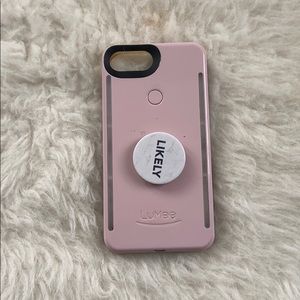 Lumee duo case for iPhone 8 Plus with pop socket